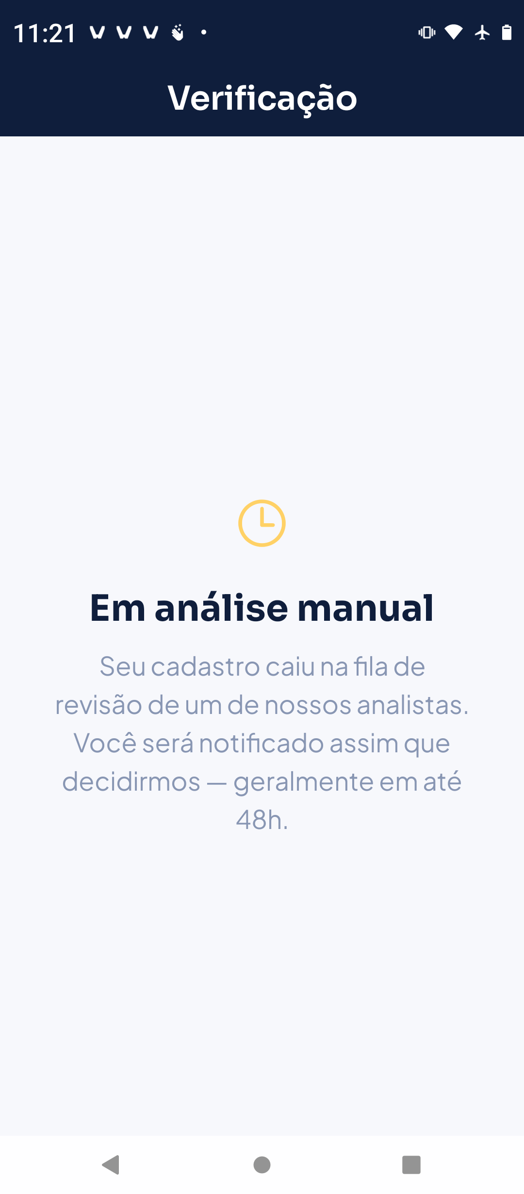 Print do app Worqly — Onboarding KYC