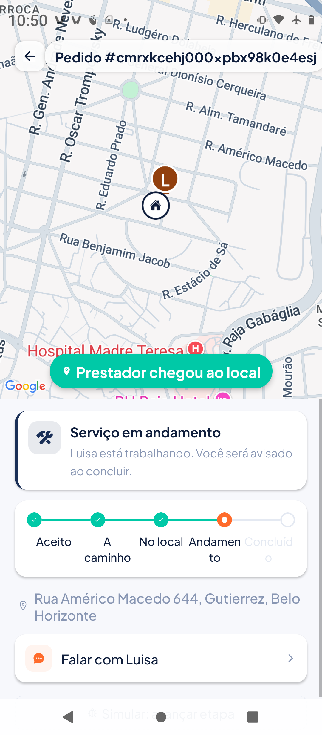 Print do app Worqly — Tracking em tempo real
